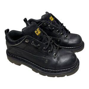 CAT CATERPILLAR Vintage Y2K Black LEATHER Low Cut Work Boots Womens 6 US